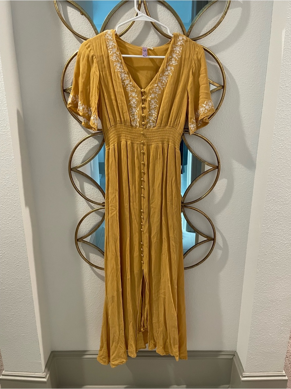 Mustard Yellow Button-Front Maxi Dress - Picture 2 of 5